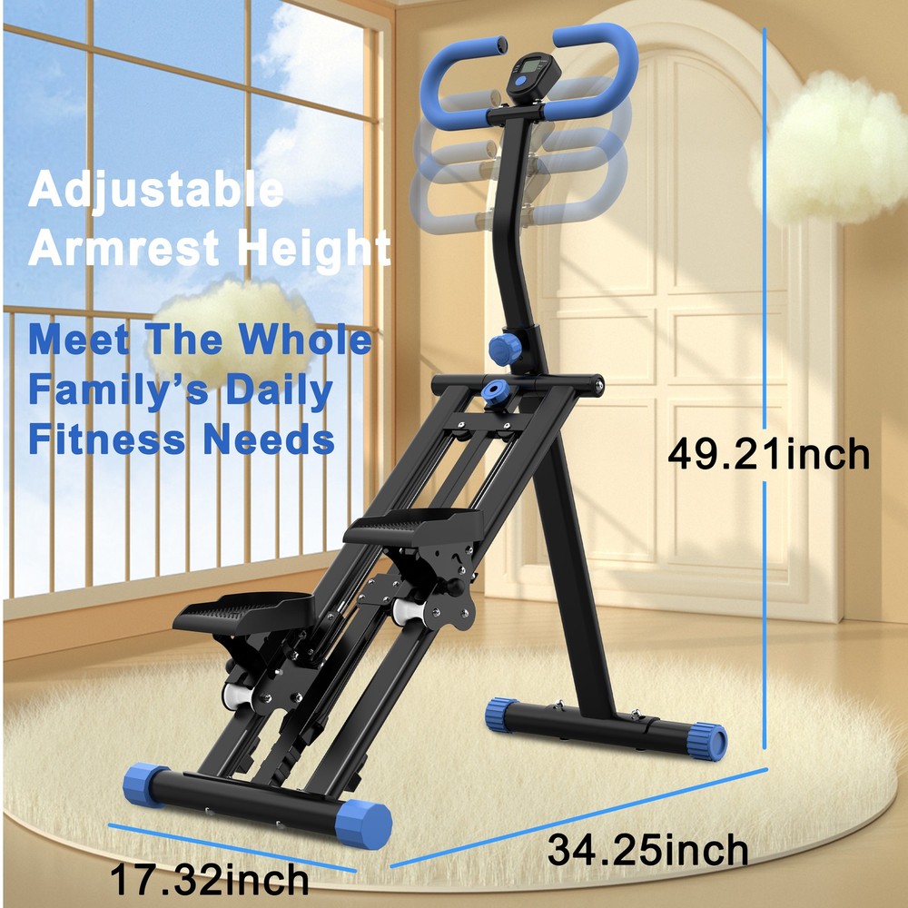 Vertical Climber Stair Stepper Full Body Workout Machine Adjustable Handlebar