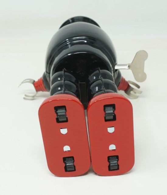 8.5'' Black Wind Up Mechanical Roby Tin ROBOT Working