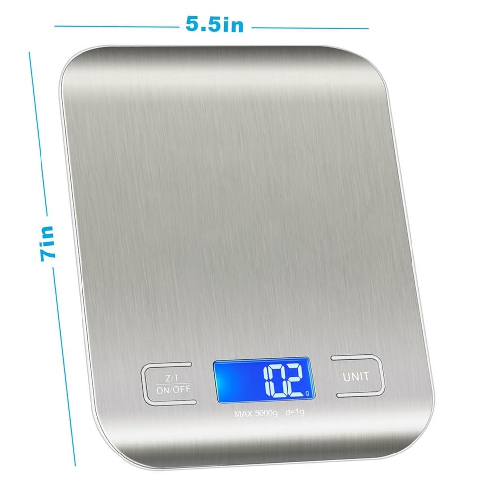 Compact Digital Kitchen Scale - Multi-Units Conversion for Cooking & Baking