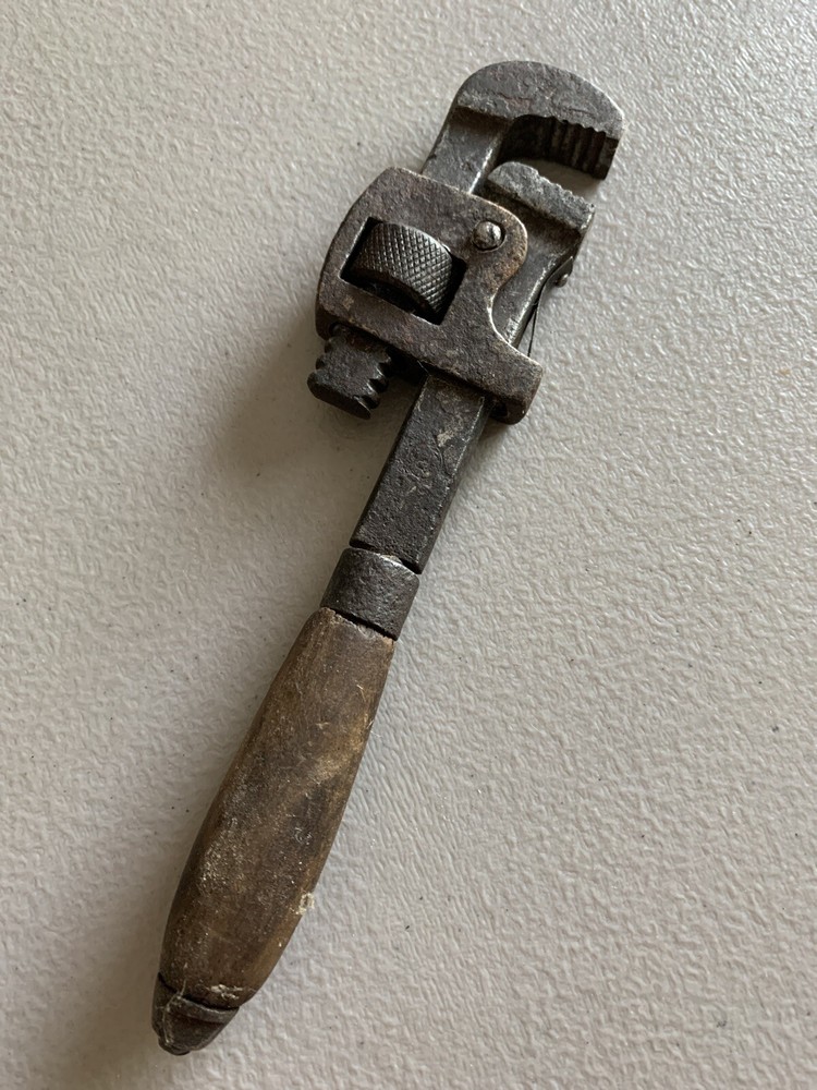 Antique Wood Handle Adjustable 7” Wrench