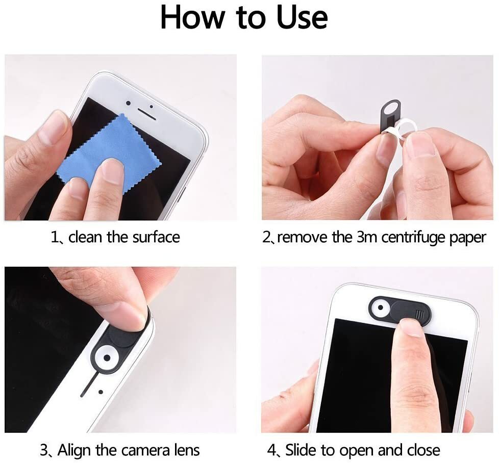 6PC largest size Webcam Cover Slim Slider Camera Shield Privacy Protect Sticker