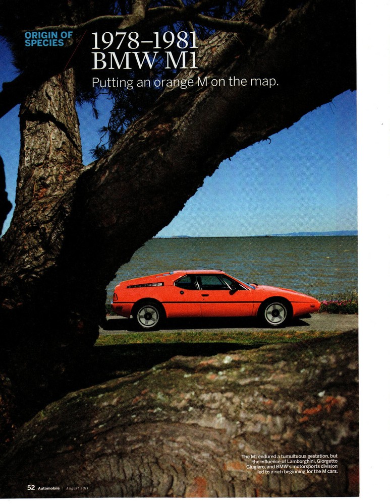 1978-1981 BMW M1 ~ GREAT 2-PAGE ARTICLE / AD