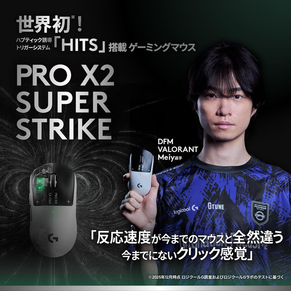 Logitech G PRO X2 SUPERSTRIKE LIGHTSPEED Rapid Trigger Gaming Mouse G-PPD-004WL