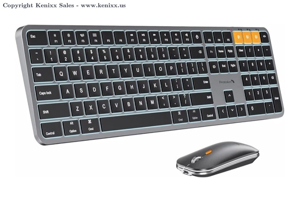 ProtoArc KM100-A Backlit Bluetooth Keyboard and Mouse Combo for Mac