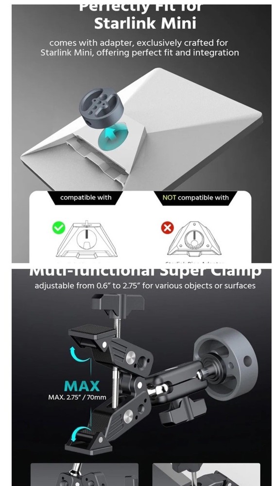 Clamp Mount for Starlink Mini