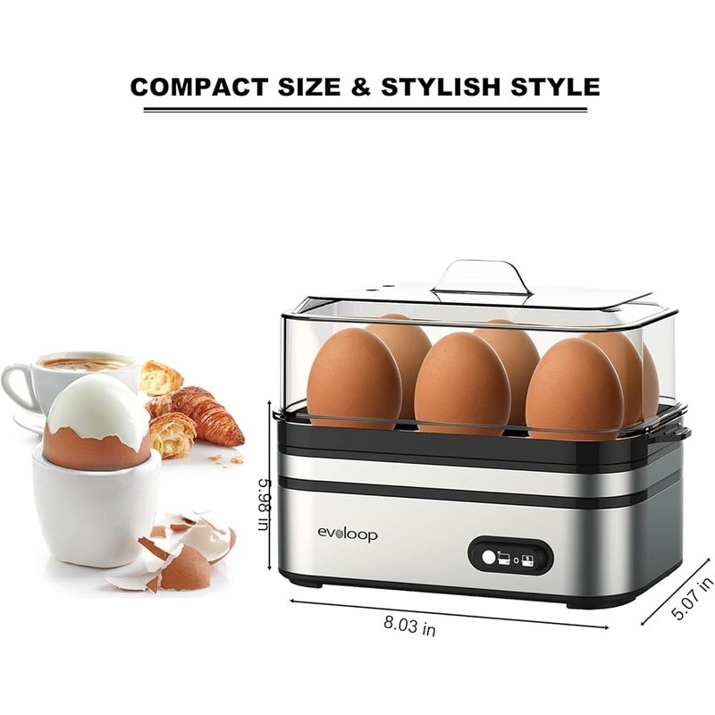 Multi Functional Egg Cooker Boiled Poached Scrambled Eggs W/ Easy Clean Trays US