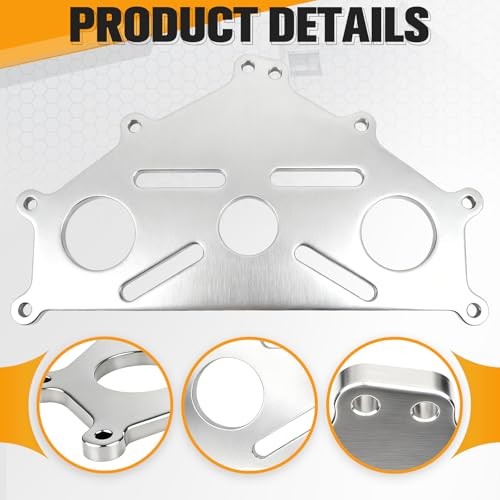 Engine Stand Adapter Plate Compatible with Chevy LS1 LS2 LS3 LS6 Duramax Silver