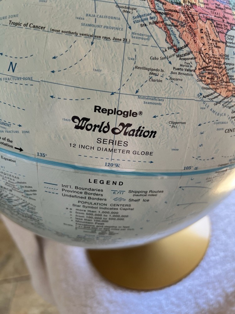 Metal Base Replogle Globe World Classic Series 12"