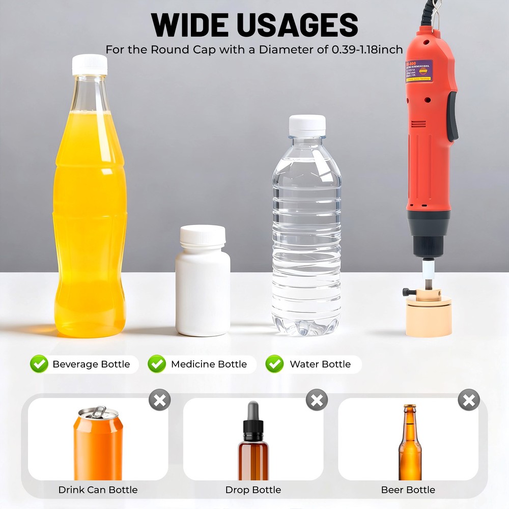 Handheld Electric Bottle Capping Machine Efficient 10-30mm Capper Sealing Tool
