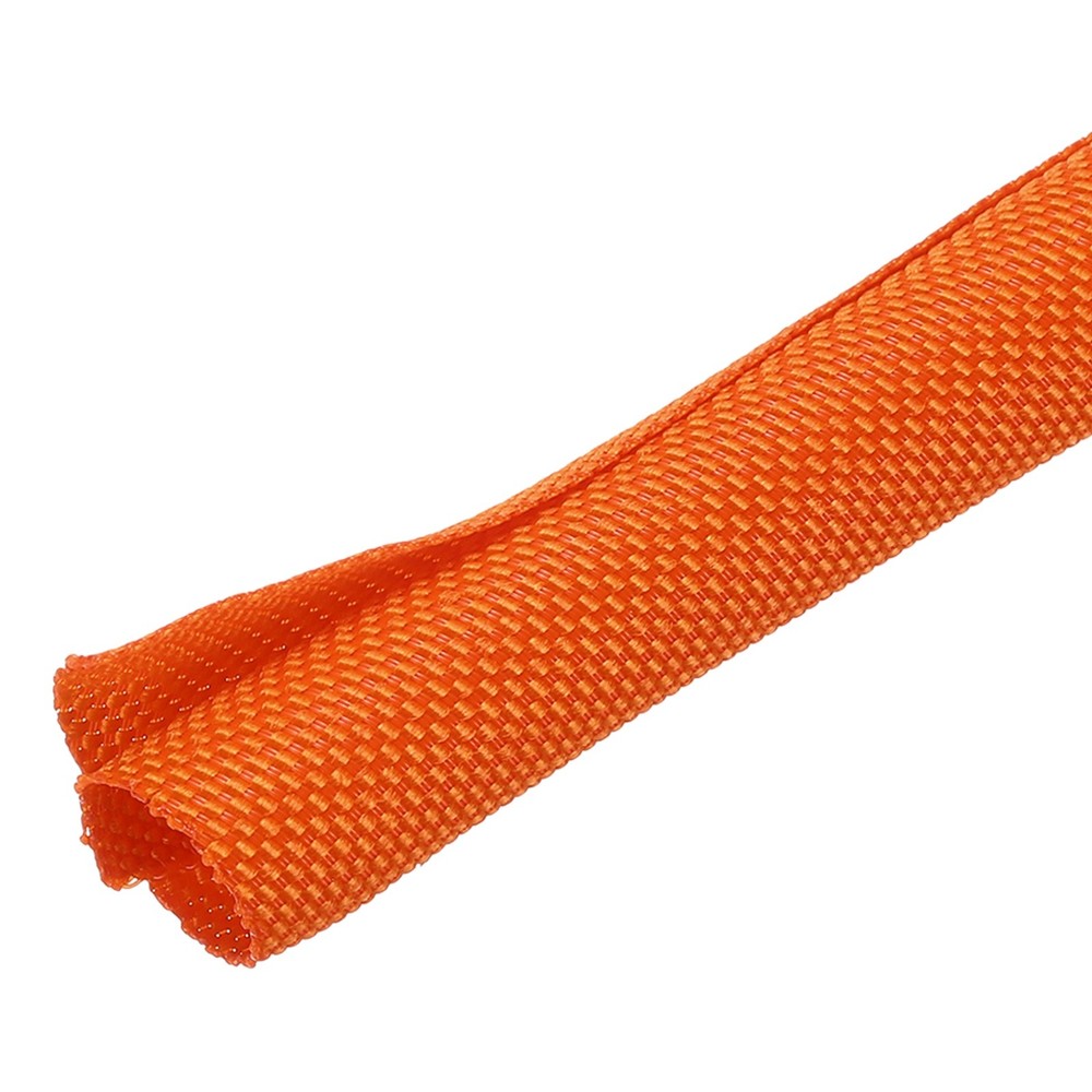 Wire Split Braided Cable Management Sleeve, Orange (3/8" - 66 Feet)