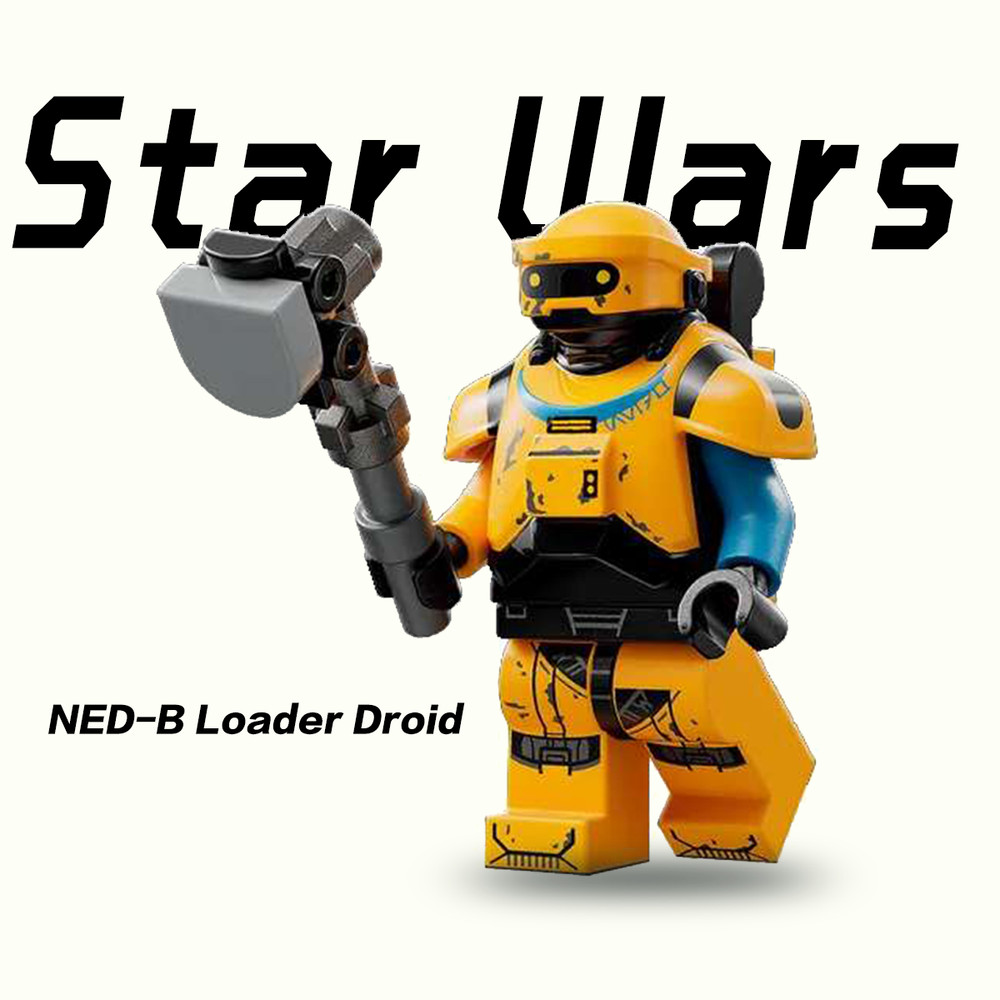 Custom Star Wars, NED-B Loader Droid  Minifigure with Base keychain 2 inch