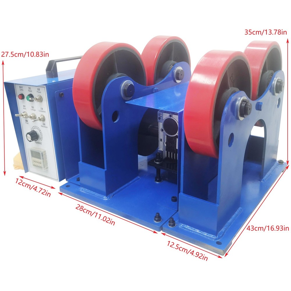 1T Timing Type Welding Turning Roller Welding Rotator 110V 2200lb Linkage Roller