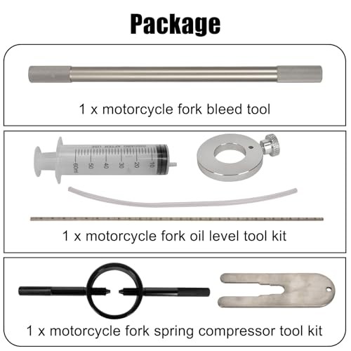 Motorcycle Fork Service Tool Kit - Fork Spring Compressor, Oil Level and