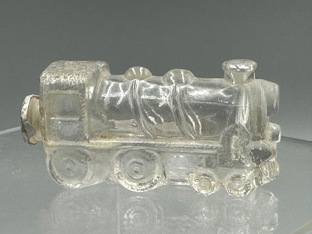 1940s TRAIN ENGINE Locomotive STOUGH Tiny One Glass CANDY CONTAINER E&A 475