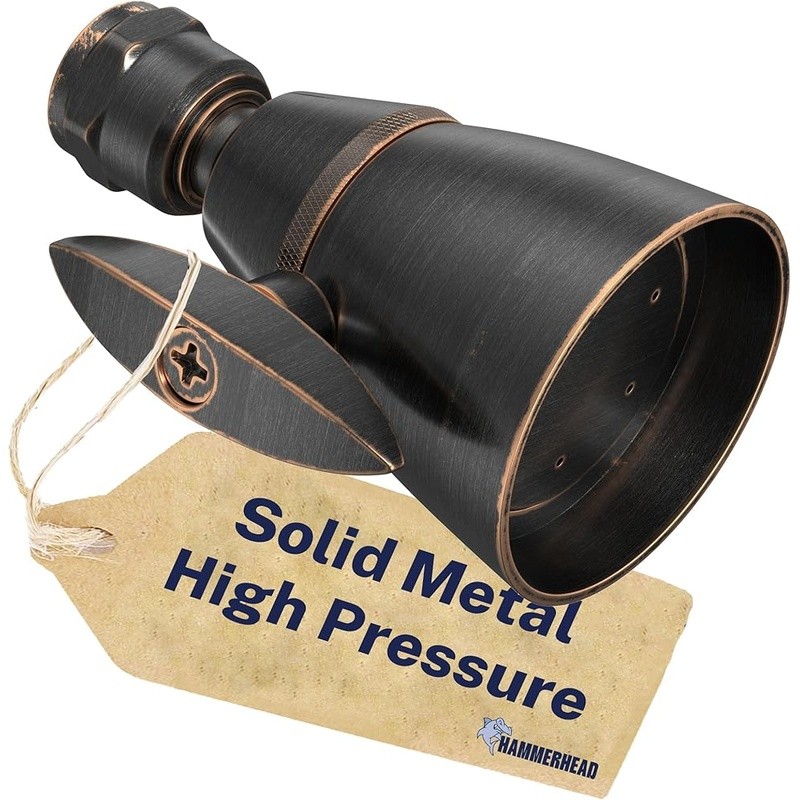 High Pressure Shower Head Adjustable Spray Solid Metal Easy Installation New
