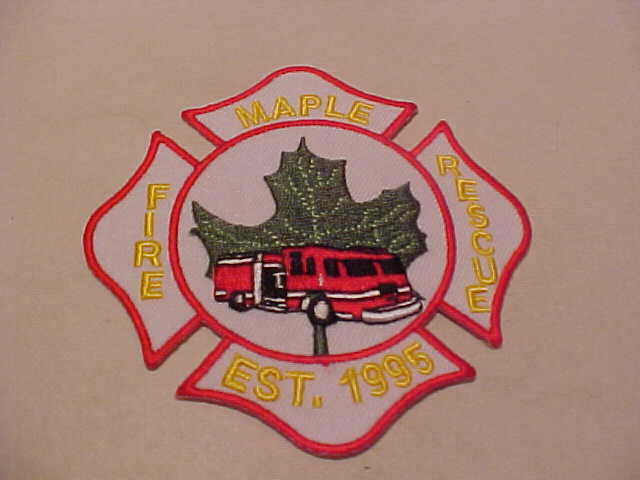 MAPLE CANADA  FIRE DEPARTMENT PATCH UNUSED