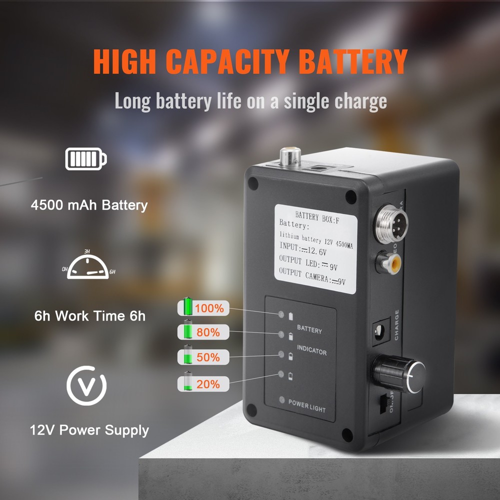 Sewer Camera 9" Screen Pipeline Inspection Camera w/ DVR Function Waterproof