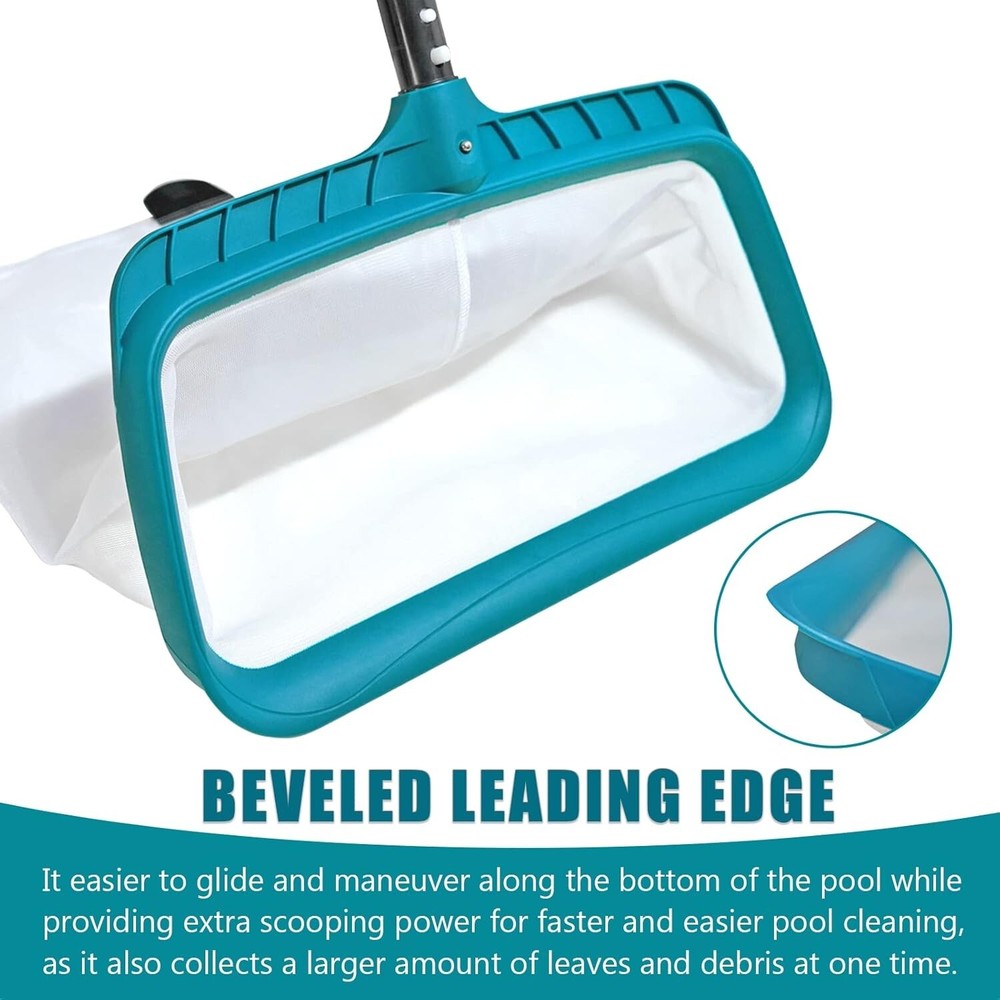 Versatile Heavy Duty Pool Leaf Rake with Universal Pole Holder for Deep Cleaning