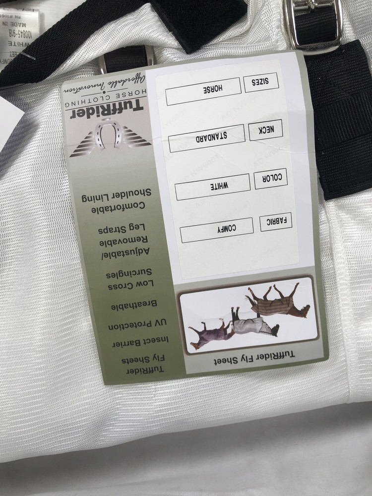 Tuff Rider Comfy Mesh Fly Sheet 78 White/Black