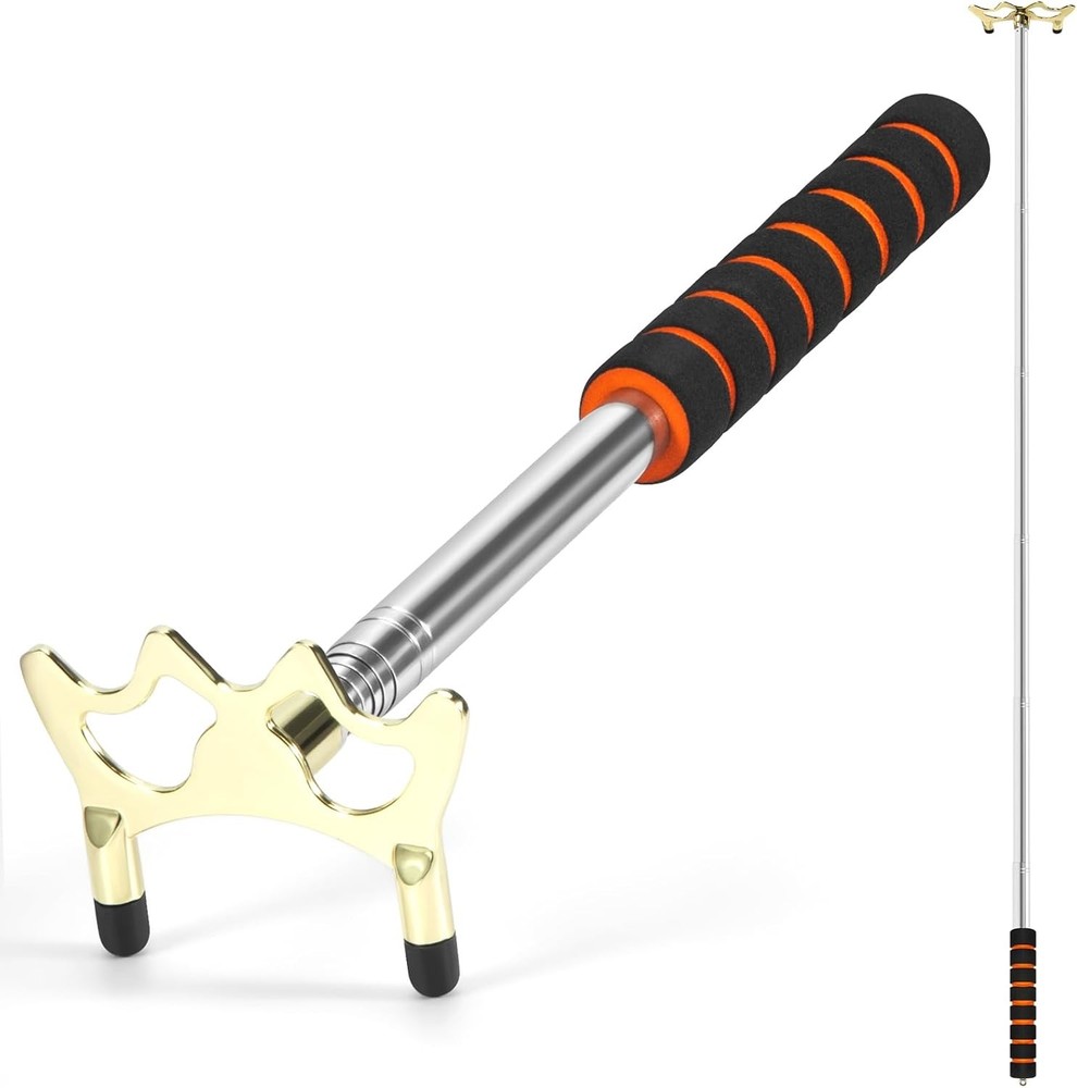 Pool Bridge Stick, Professional Retractable Cue Low Head, Brass