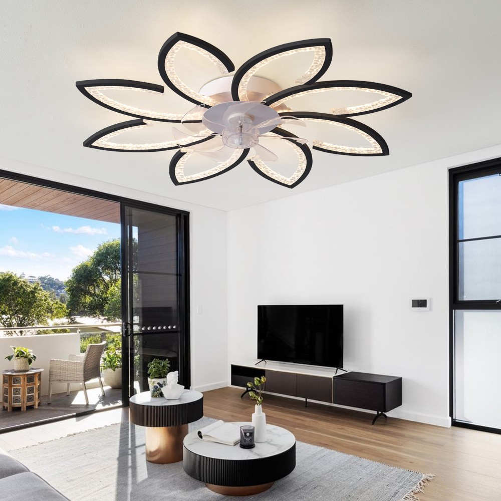 35.4 Inch Ceiling Fan with Light & Remote Control, Dimmable LED, Easy Install