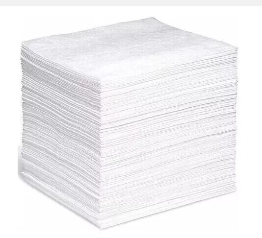 200 PACK Oil Clean Up Spill Absorbent Pads Contractor Grade Polypropylene NEW