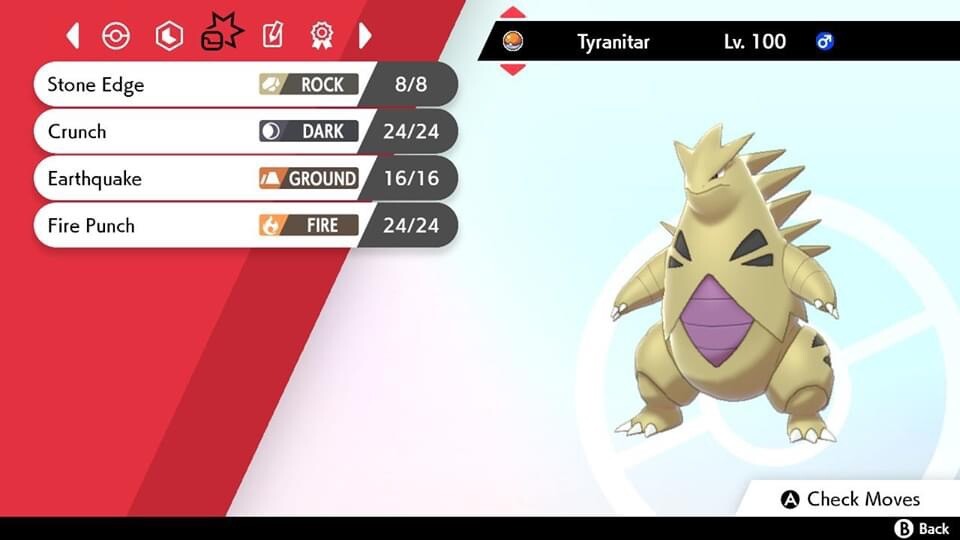 Pokemon Sword Shield Shiny Perfect IV/EV Tyranitar (Fast)