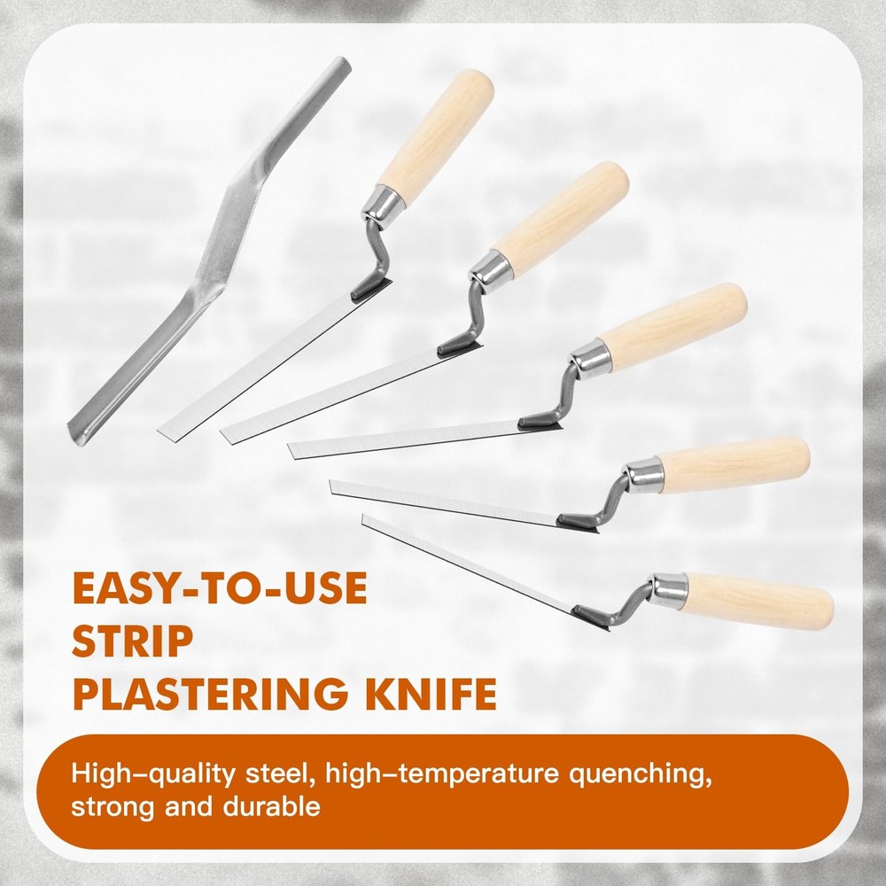 6 Pcs Tuck Pointer Trowel Set, Pointing Trowel Brick Jointer Cement Tool, Mor