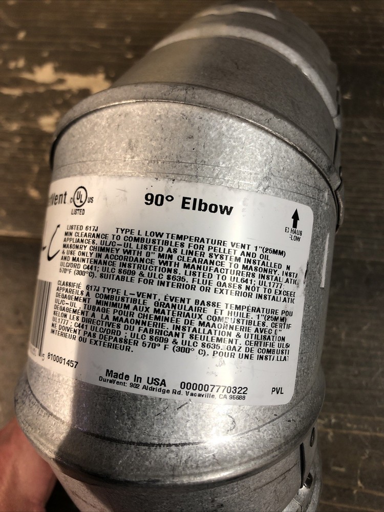 Duravent PelletVent 3” 90° Elbow (3PVL-E90)