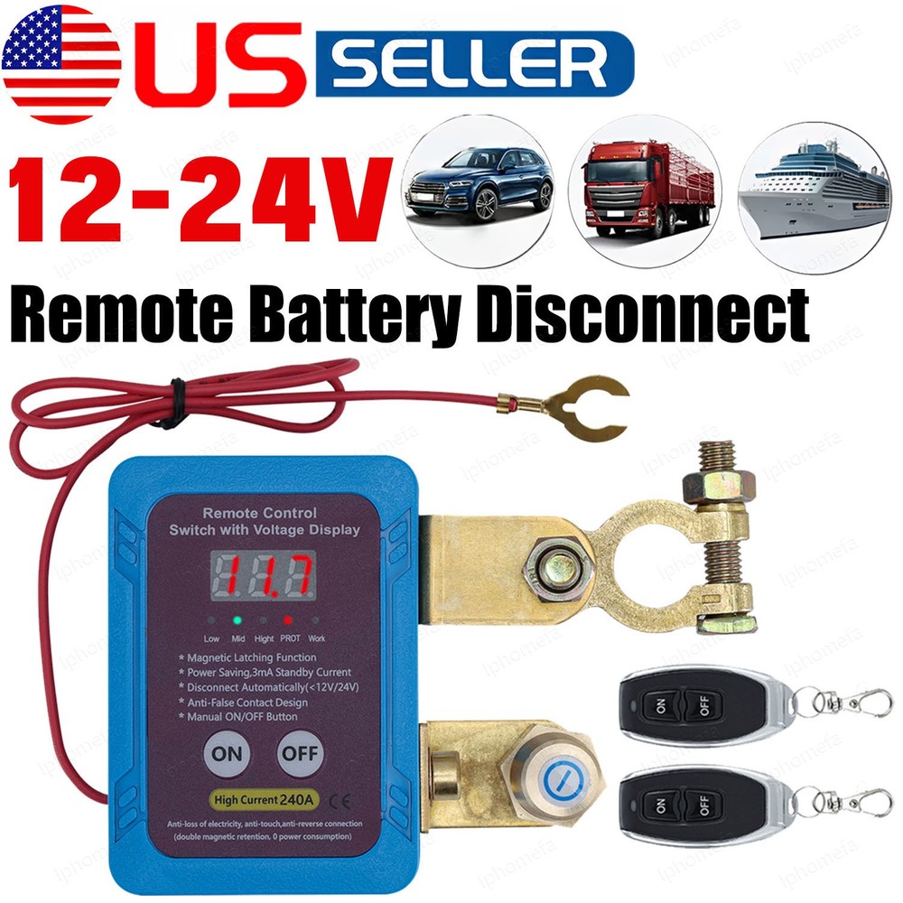 Remote Battery Disconnect Switch 12V 240A Upgrade Smart Voltage Kill Switch