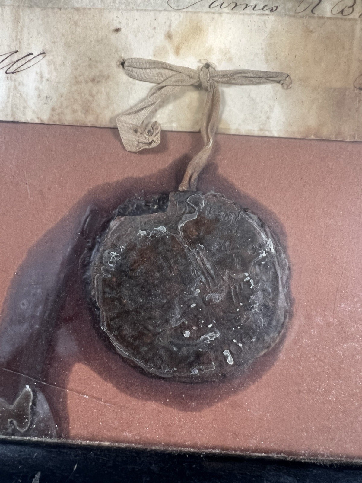 1853 Georgia Land Grant Survey Plat Carroll County Wax Seal Antebellum