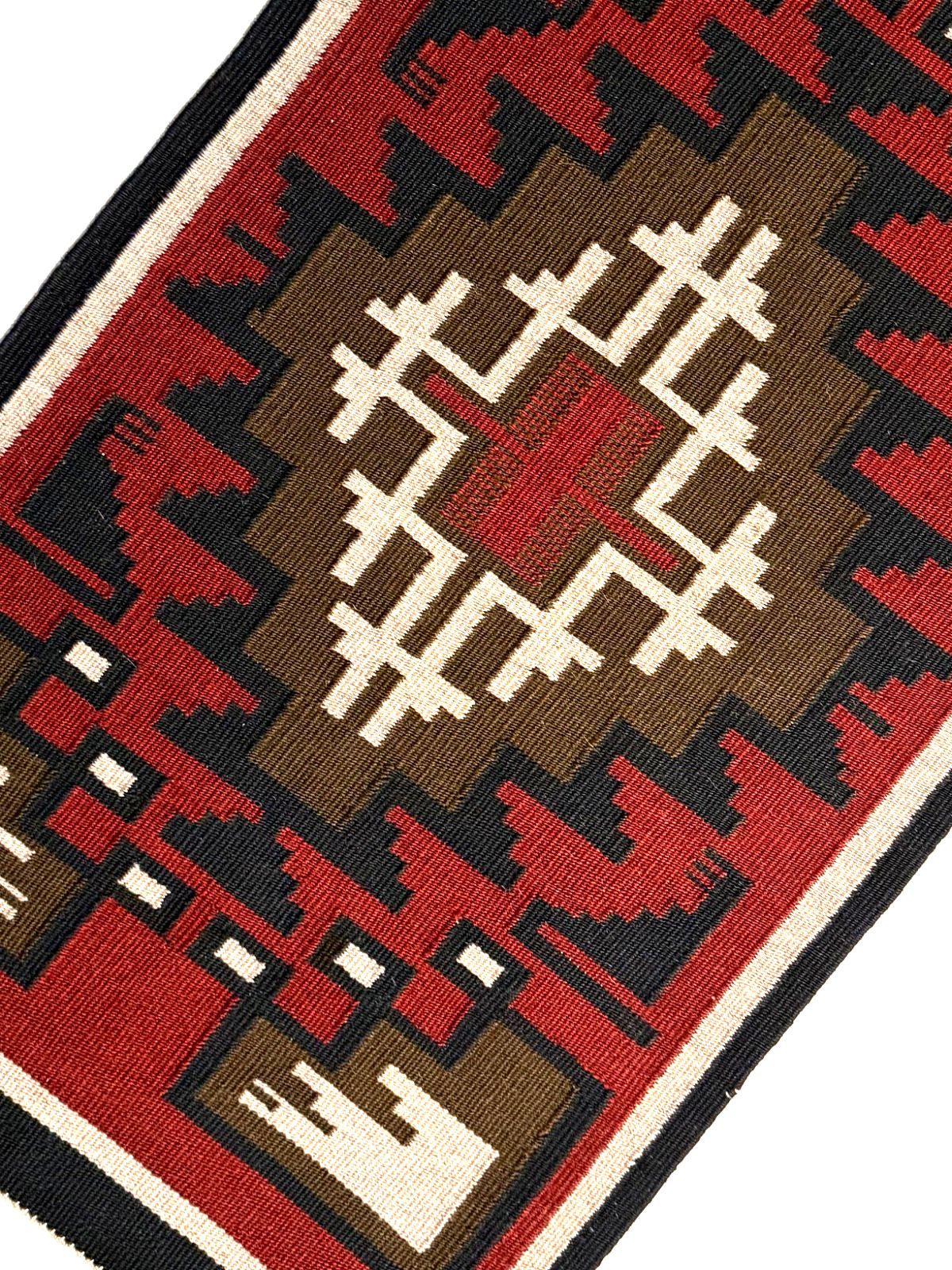 BEAUTIFUL NAVAJO GANADO RUG, INTRICATE DESIGN, HANDSPUN WOOL, 20TH C, MINT