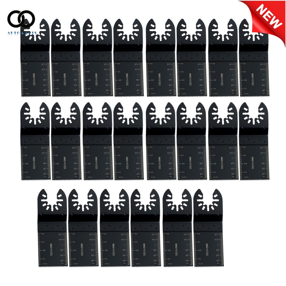 50Pcs Quick Release Multi Tool Titanium Curved Edge Oscillating Tool Blades
