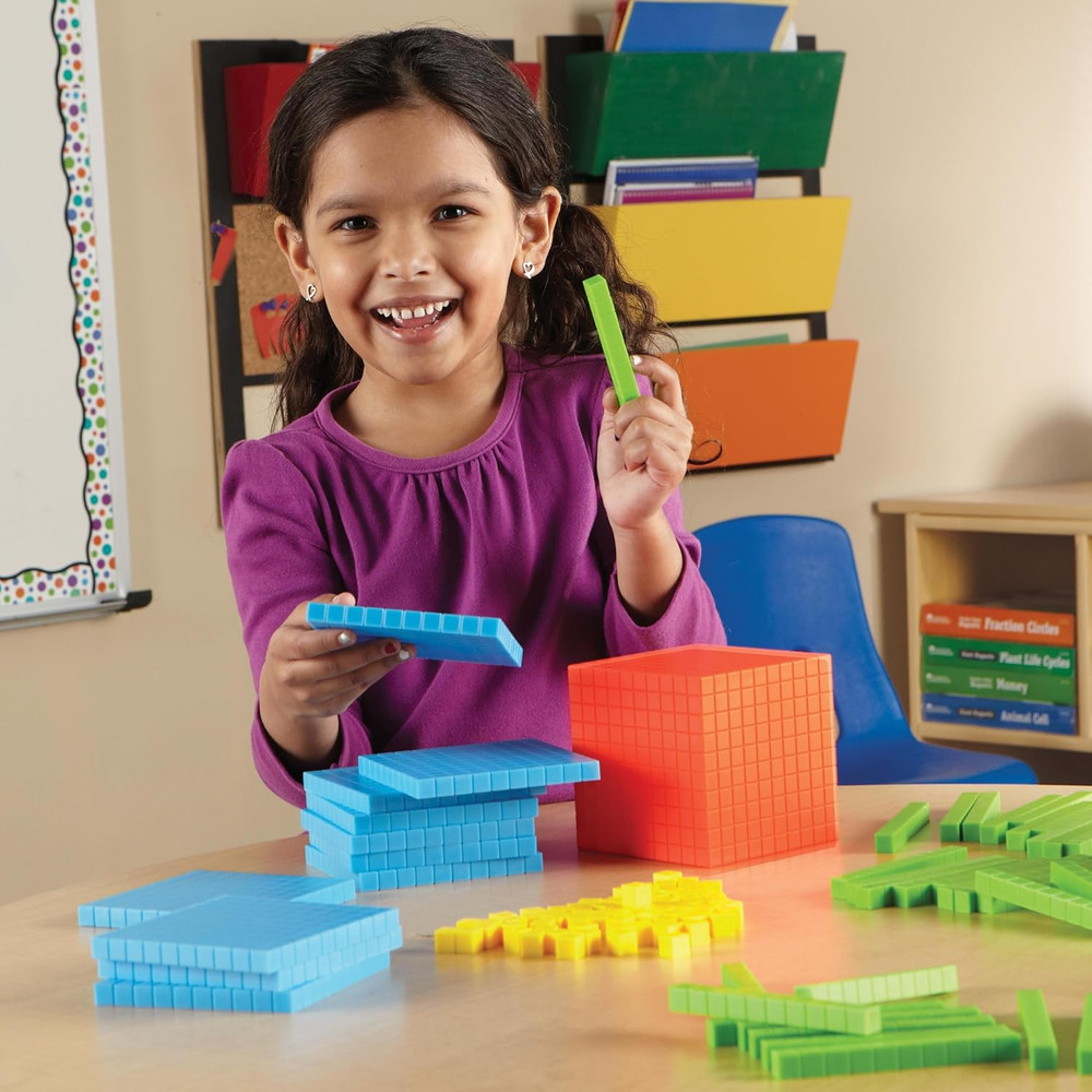 Base 10 Starter Set – 141-Piece Place Value Blocks with Teacher’S Guide, Classro