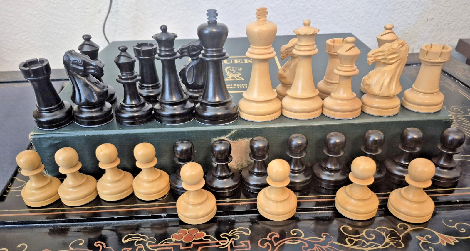 Drueke Luxury Box Wood Ebony Staunton Chess Set 4" King Players Choice? Weighted