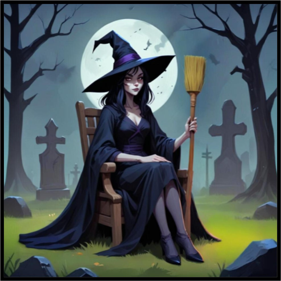 30 Custom Cartoon Witch Personalized Address Labels