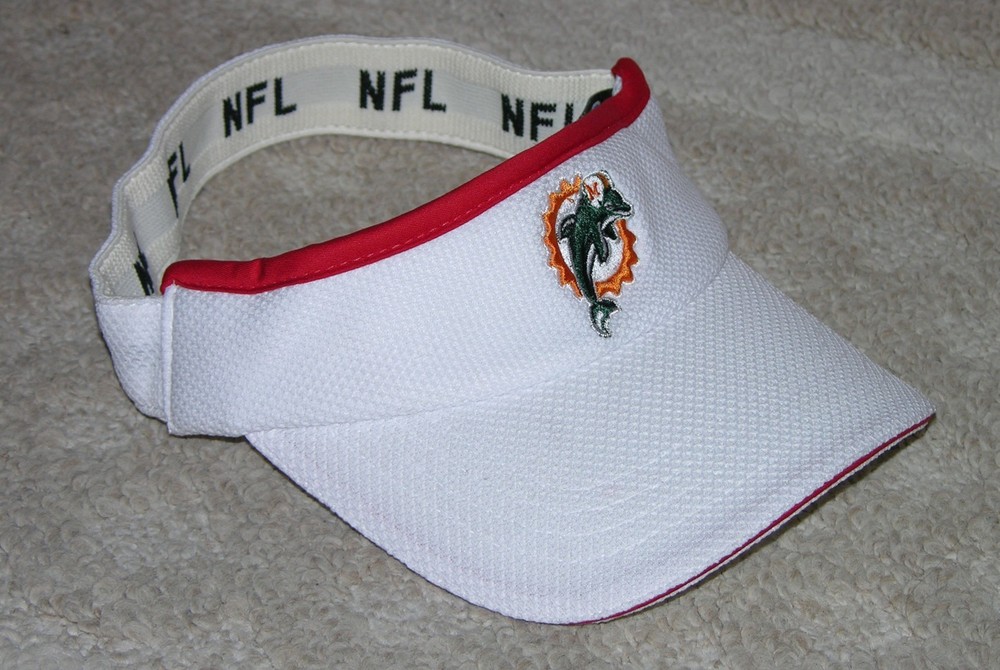 Miami Dolphins White with Red Trim visor