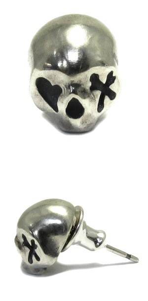 r.l.d L.K.C Skull Silver Earring (Single, 1pc)