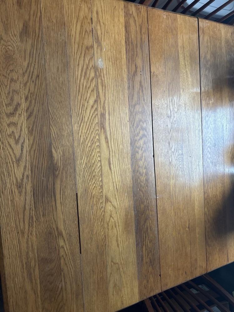 Antique Solid Wood Dining Table on Casters – Turned Legs – Pickup Only