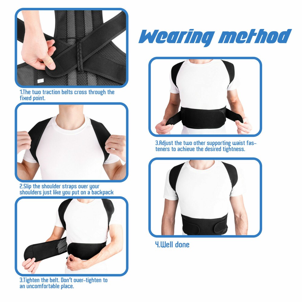 Corrector Brace Back Posture Corrector Women Men Support Adjustable Belt.