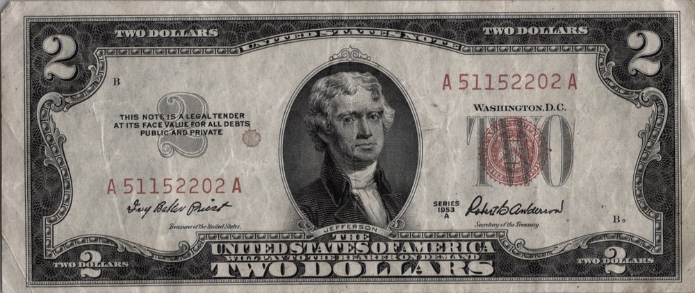 $2 Red Seal United States Note Circulated