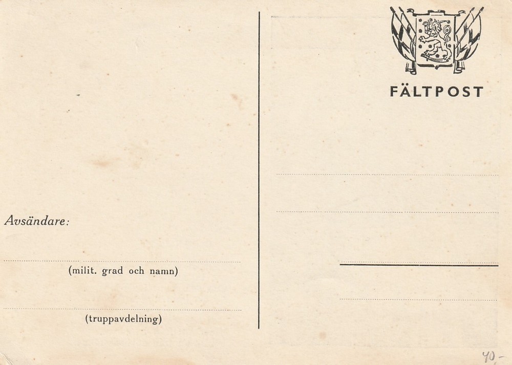 FINLAND: Fieldpost postcard WW2, unused.
