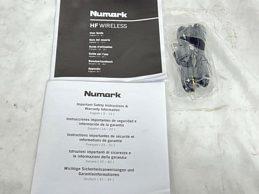 Numark HF Wireless Dj Headphones #2592 (One)