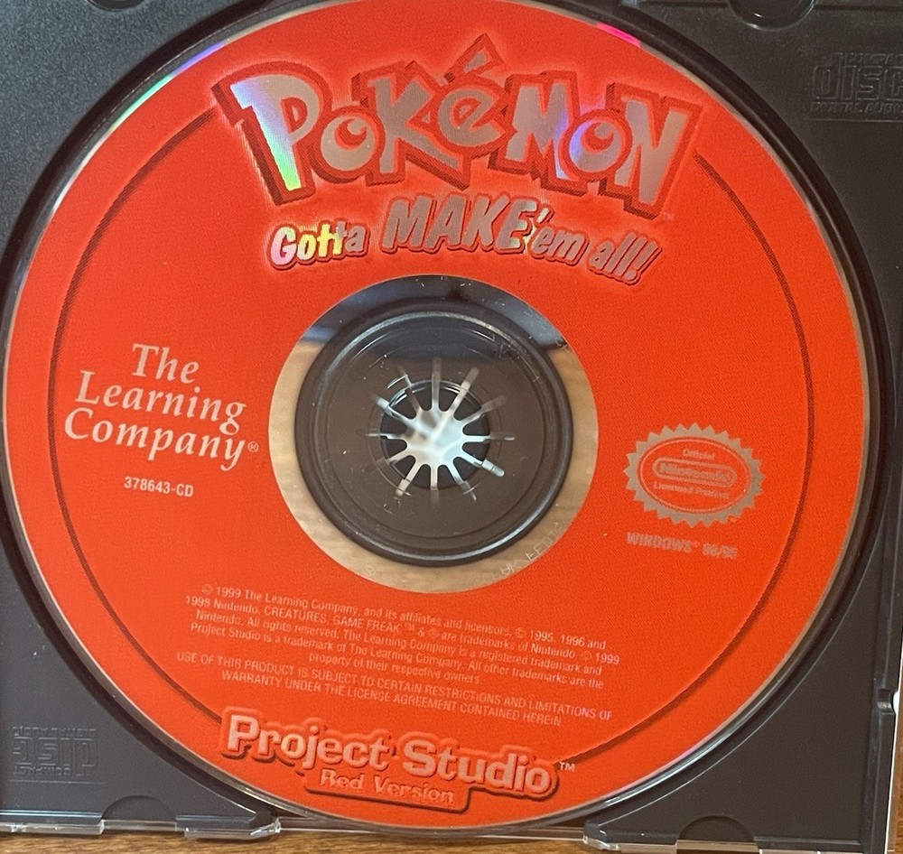 POKÉMON Project Studio Red Version Gotta Make 'em All Nintendo CD-ROM Windows