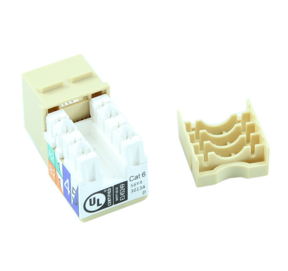 Keystone Jack Insert/Punch-down - Cat 6 RJ45 Networking Ivory