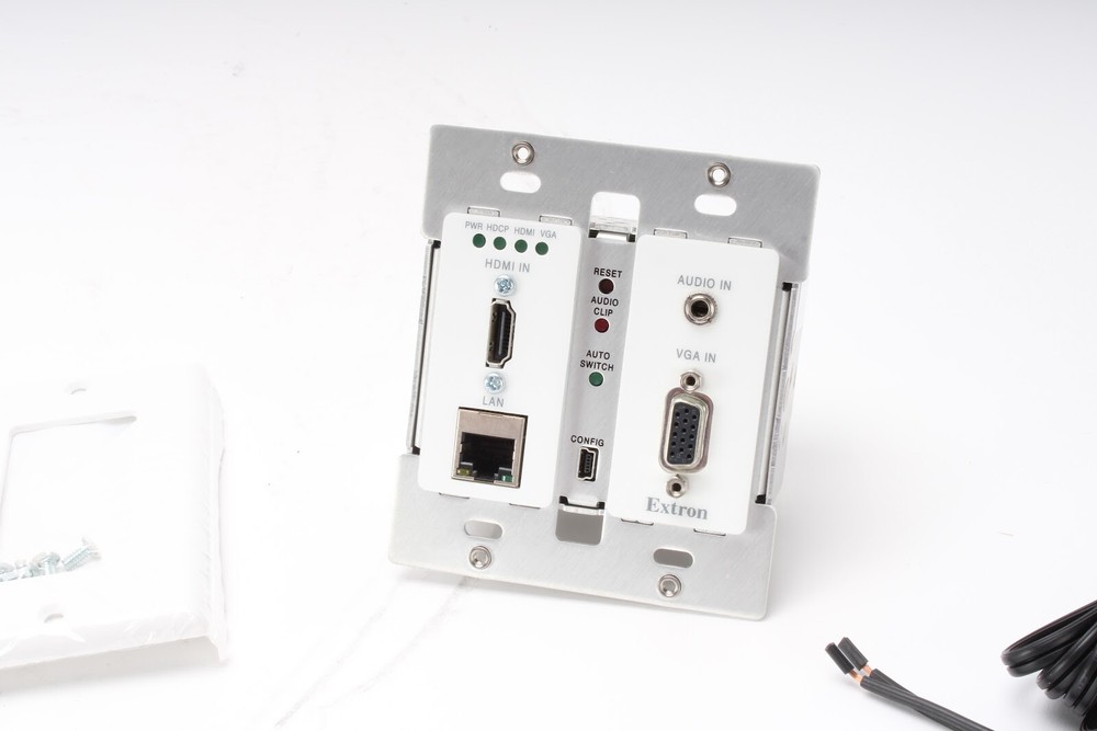 Extron XTP T UWP 202 White 2-Input Wallplate Transmitter With Accessories