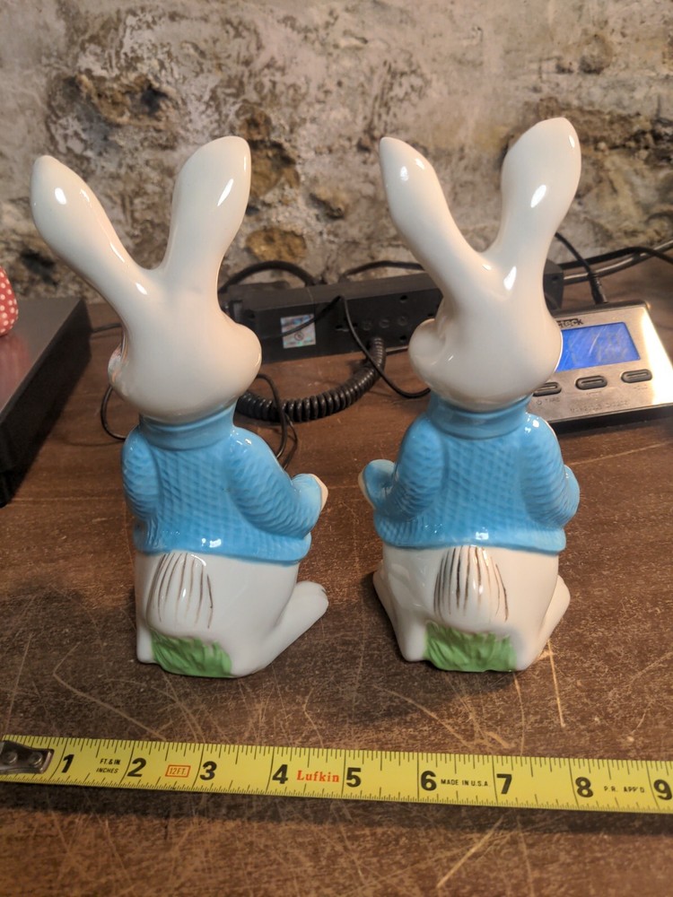 2 Vintage Easter Bunny 8" Holland Mold