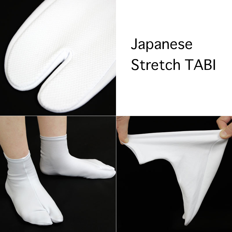 Japanese Traditional TABI Socks Kimono Stretch type White from JAPAN