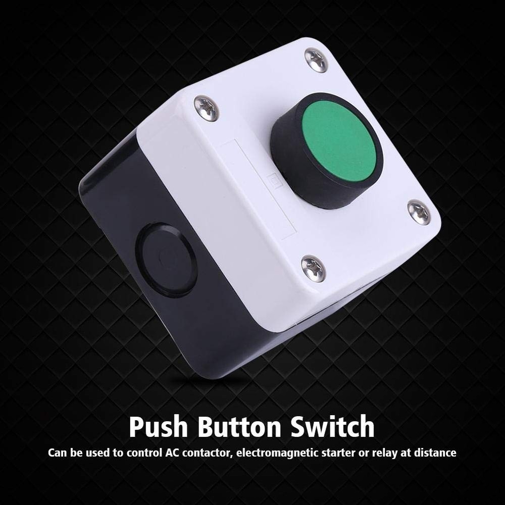 Push Button Switch Box - ABS Weatherproof White+Black+Green