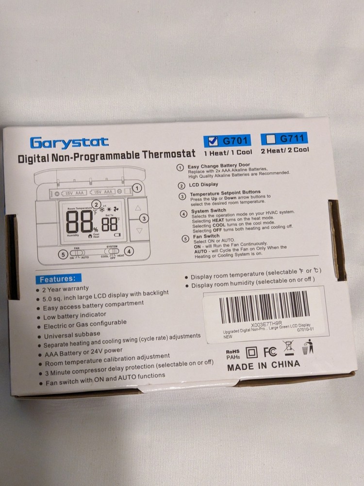 Garystart Digital Non Programmable Thermostat
